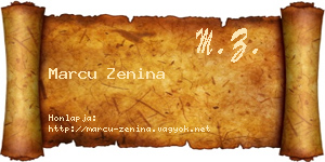 Marcu Zenina névjegykártya